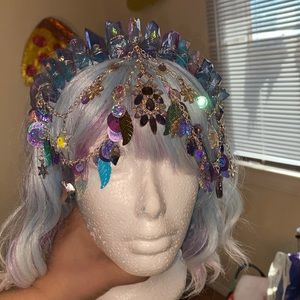 iHeartRaves Iridescent Purple & Blue Crystal Festival Crown